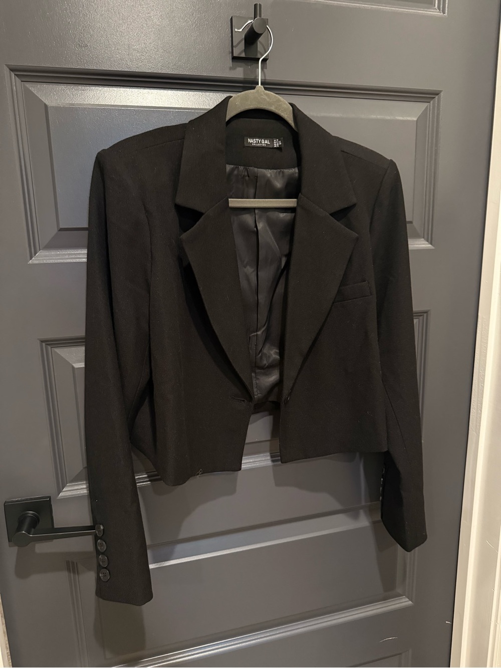 Nasty Gal Black Cropped Blazer Jacket